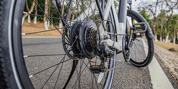 L'immagine mostra il motore della bici elettrica Fiido.