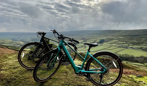 Due biciclette elettriche posizionate sulla pendenza.