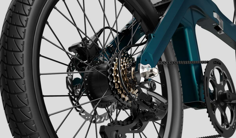 L'immagine mostra la trasmissione SHIMANO7 della Fiido X