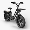 Fiido T2 Long Tail Cargo Bici Elettrica Nero Vista Frontale